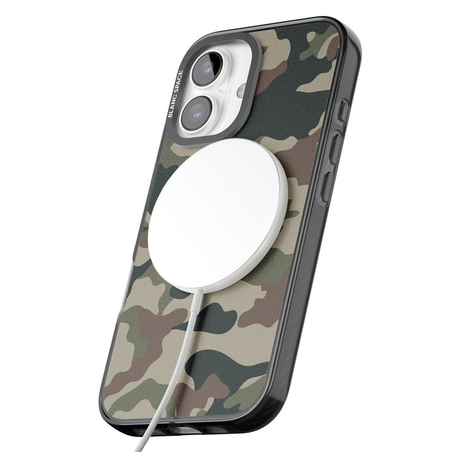 iPhone 16 Pro Max Woodland British Camo Black Impact Phone Case