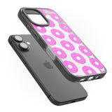 iPhone 16 Pro Max Pink Donut Pattern Black Impact Phone Case