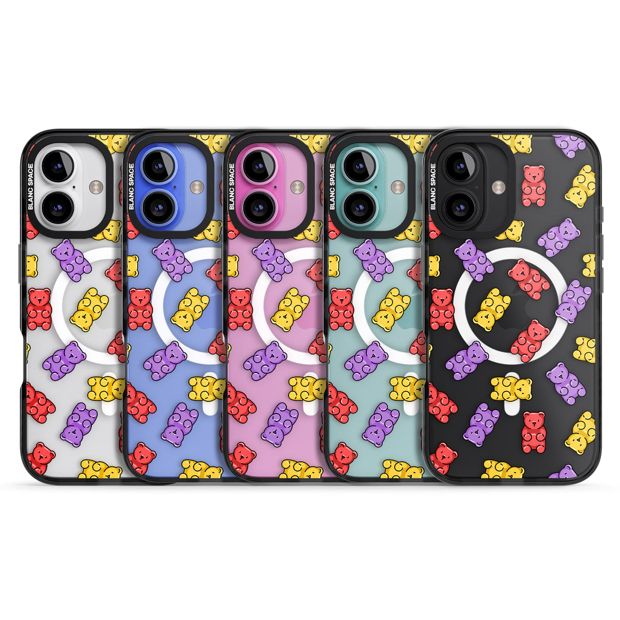 iPhone 16 Pro Max Gummy Bear Pattern Black Impact Phone Case