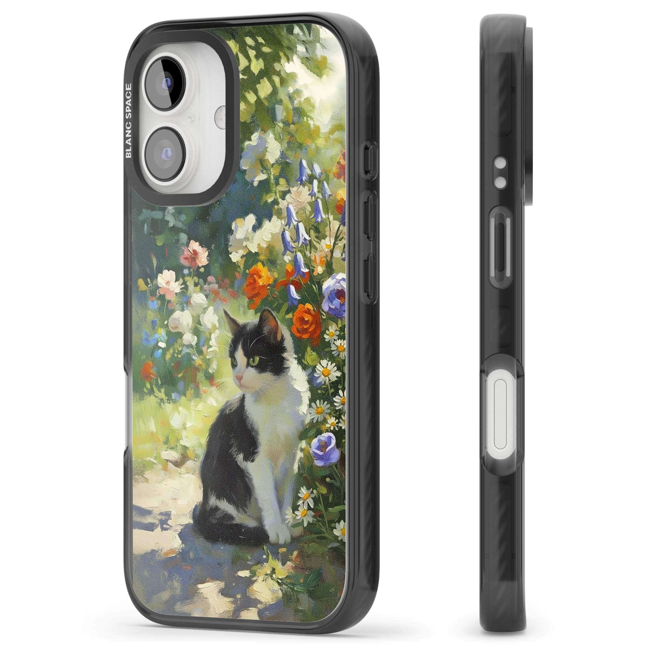 Cat In The Meadow for her iPhone case | Black Impact Magsafe case for iPhone 16, iPhone 16 Plus