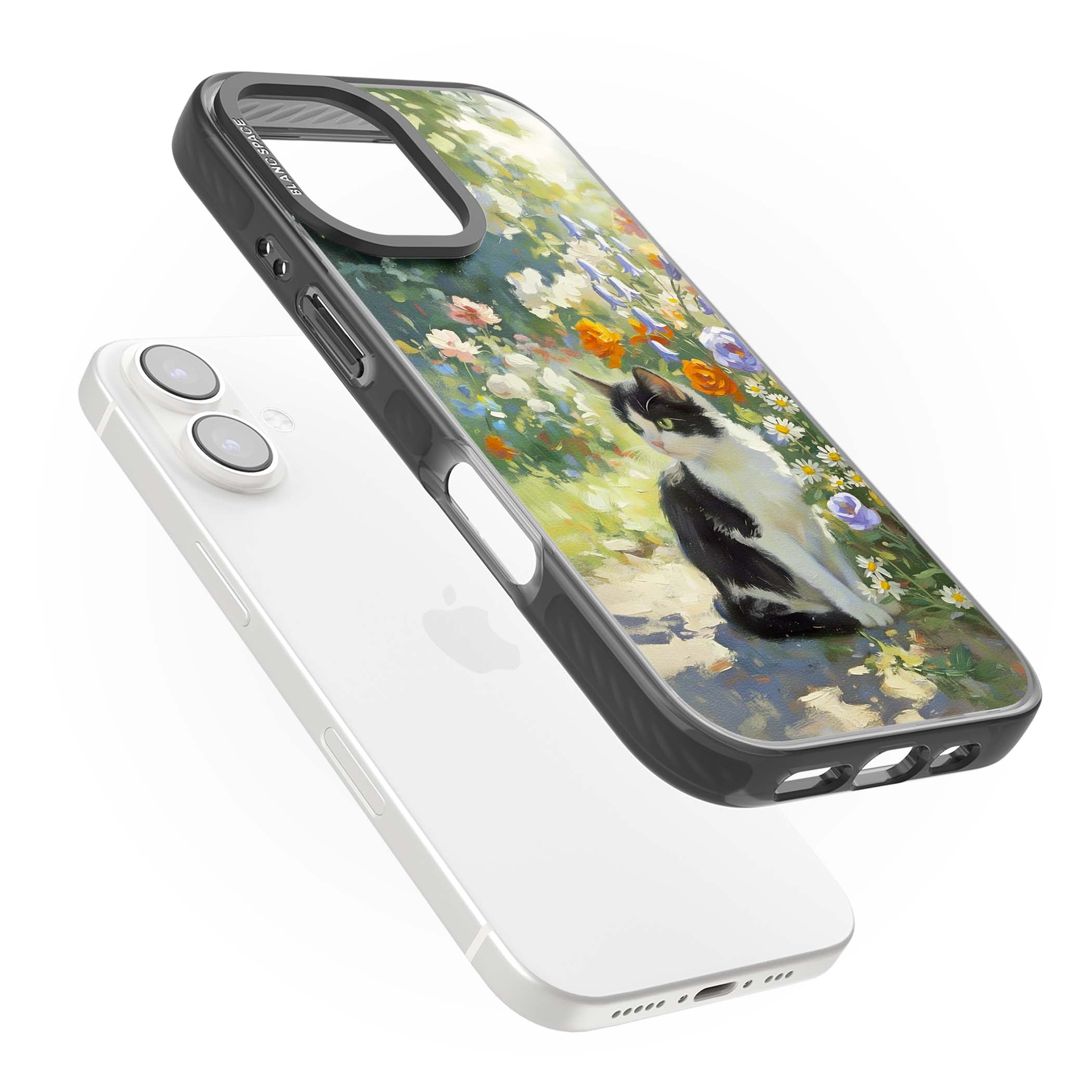 Cat In The Meadow for her iPhone case | Black Impact Magsafe case for iPhone 16, iPhone 16 Plus