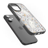 iPhone 16 Pro Max Sleeping Cat Pattern Black Impact Phone Case