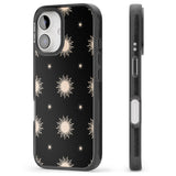 iPhone 16 Pro Max Celestial Patterns Classic Suns (Black) Black Impact Phone Case