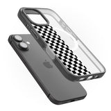 iPhone 16 Pro Max Checker: Half Black Check on Clear Black Impact Phone Case