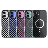 iPhone 16 Pro Max Checker: Half Black Check on Clear Black Impact Phone Case