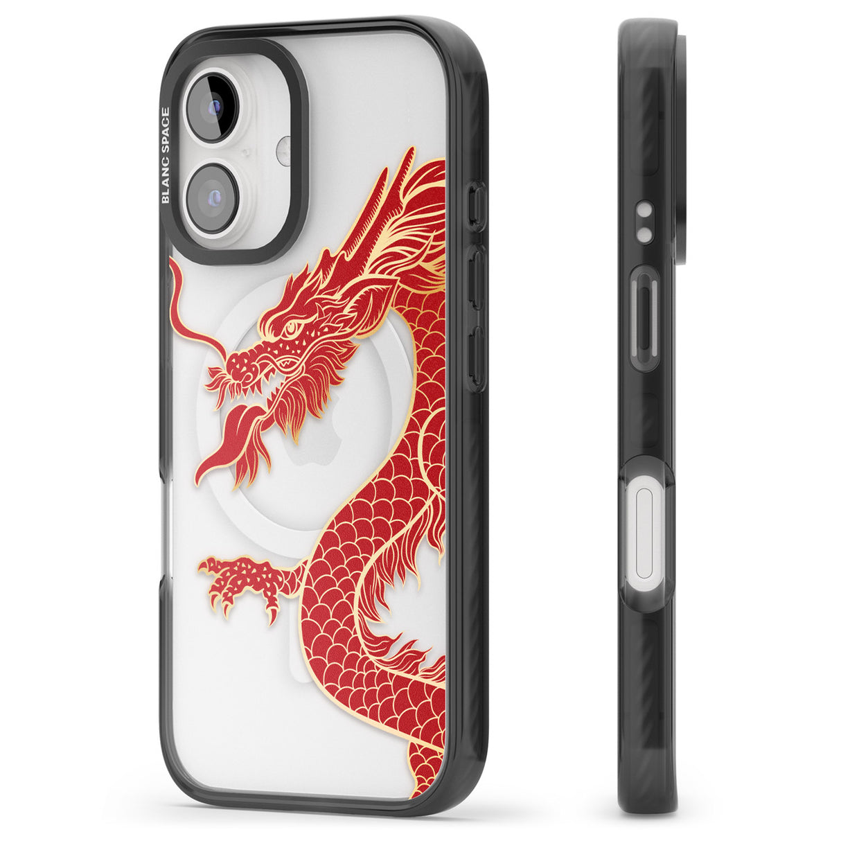 iPhone 16 Pro Max Large Red Dragon Black Impact Phone Case