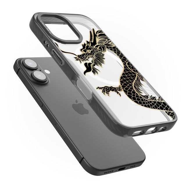 iPhone 16 Pro Max Large Black Dragon Black Impact Phone Case