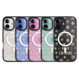 iPhone 16 Pro Max Christmas Snowflake Pattern Black Impact Phone Case