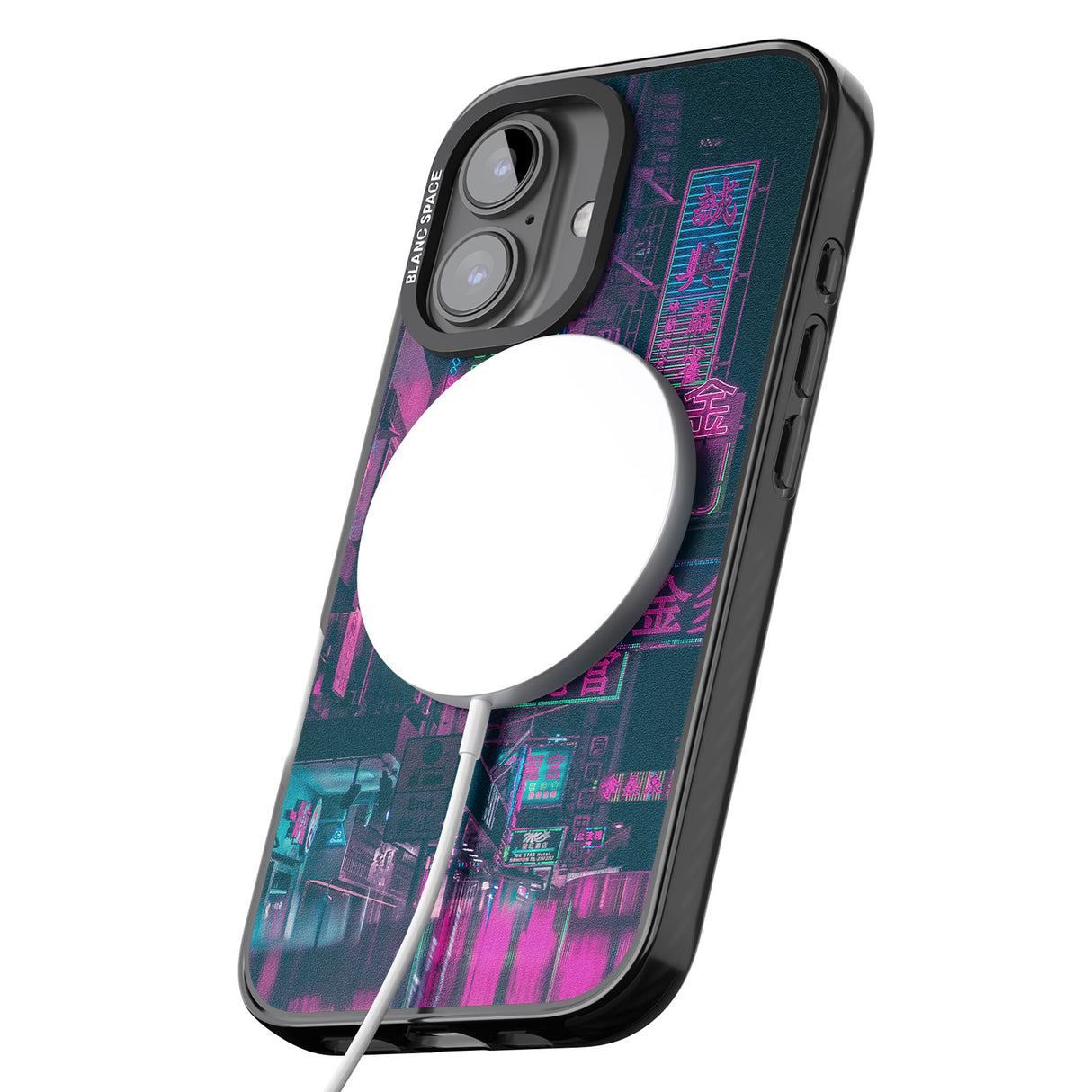 iPhone 16 Pro Max Rainy Reflections - Neon Cities Photographs Black Impact Phone Case