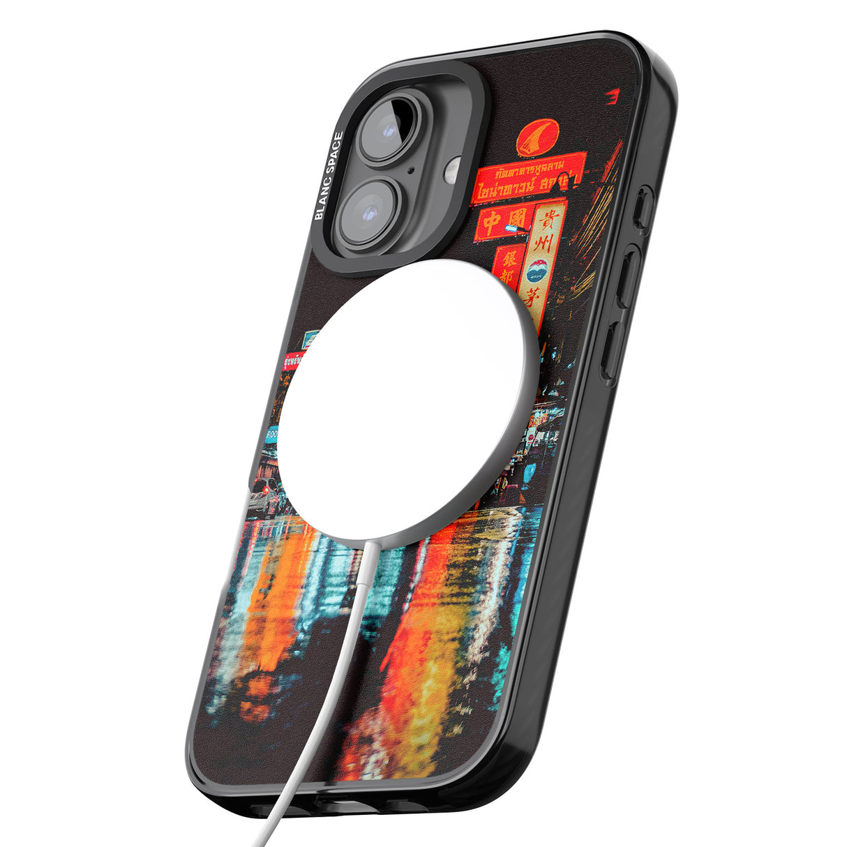 iPhone 16 Pro Max Neon City Black Impact Phone Case