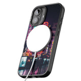 iPhone 16 Pro Max Busy Street - Neon Cities Photographs Black Impact Phone Case