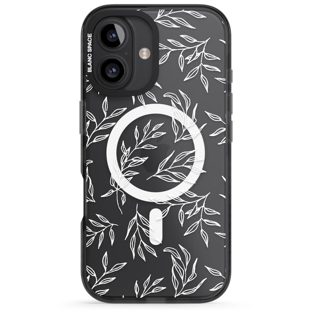 iPhone 16 Pro Max Leafy Botanical Black Impact Phone Case