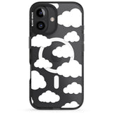 iPhone 16 Pro Max Transparent Cloud Pattern Black Impact Phone Case