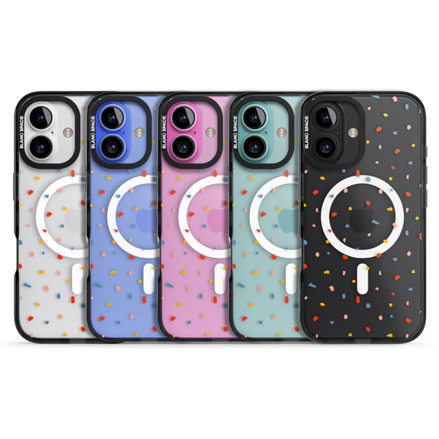 iPhone 16 Pro Max Small Confetti Print Clear Black Impact Phone Case