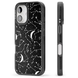 iPhone 16 Pro Max White Stars Constellations on Black Black Impact Phone Case