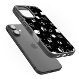 iPhone 16 Pro Max White Planets on Black Black Impact Phone Case