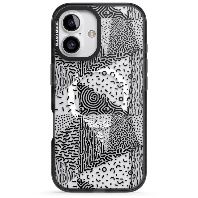 iPhone 16 Pro Max Pattern Mashup (Black) Black Impact Phone Case