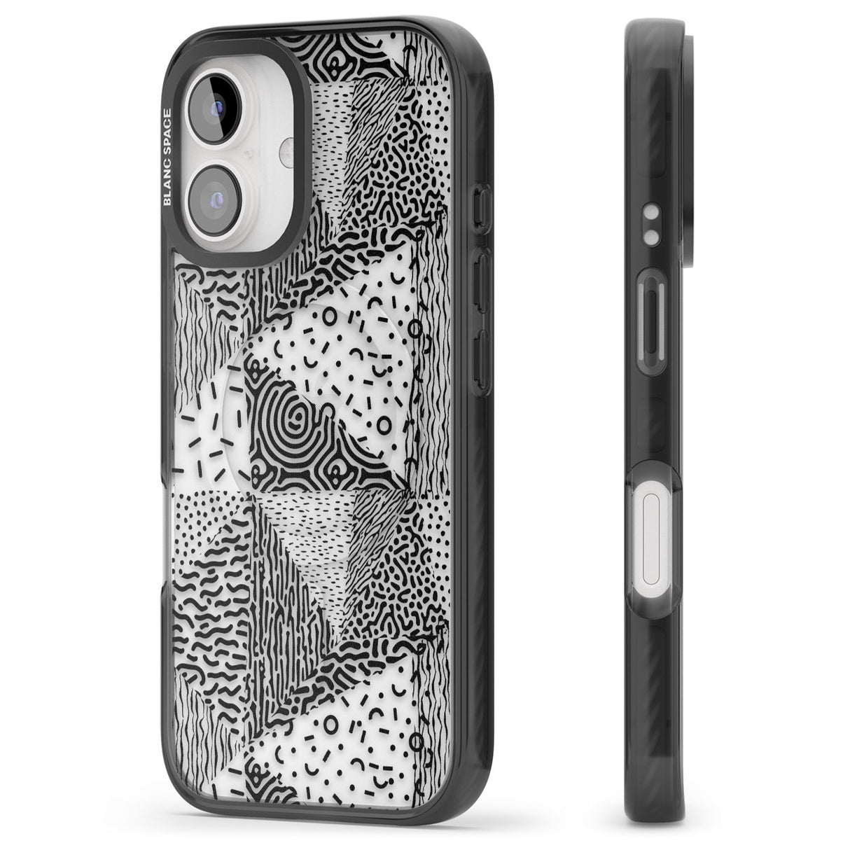 iPhone 16 Pro Max Pattern Mashup (Black) Black Impact Phone Case