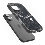 iPhone 16 Pro Max Black Marble Black Impact Phone Case