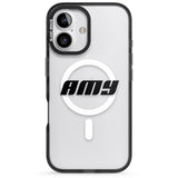 iPhone 16 Pro Max Personalised Clear Text 1C Black Impact Phone Case