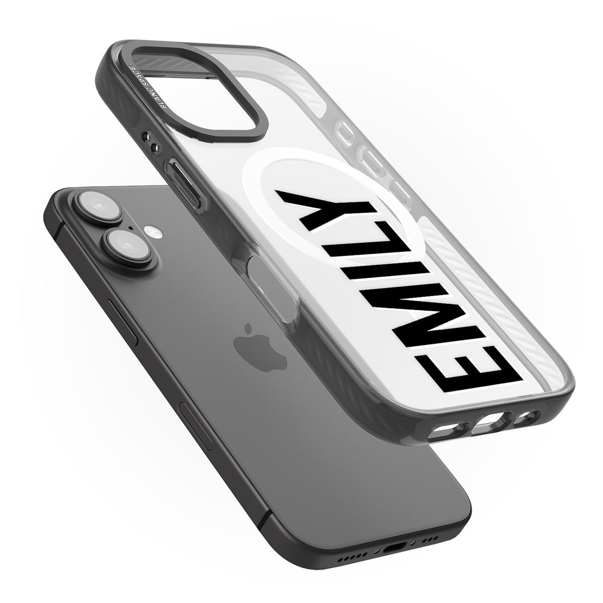 iPhone 16 Pro Max Personalised Clear Text 3A Black Impact Phone Case