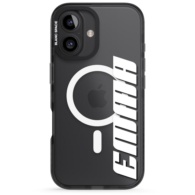 iPhone 16 Pro Max Personalised Clear Text 4B Black Impact Phone Case