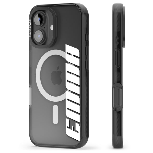 iPhone 16 Pro Max Personalised Clear Text 4B Black Impact Phone Case