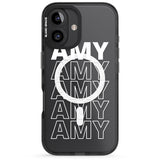 iPhone 16 Pro Max Personalised Clear Text 5C Black Impact Phone Case