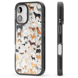 iPhone 16 Pro Max Hand Painted Dogs Black Impact Phone Case