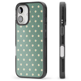 iPhone 16 Pro Max Daisy Pattern Teal Cute Floral Black Impact Phone Case