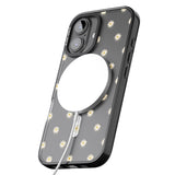 iPhone 16 Pro Max Daisy Pattern Transparent Cute Floral Black Impact Phone Case