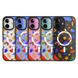 iPhone 16 Pro Max Mixed Cute Icon Pattern - Clear Black Impact Phone Case