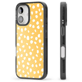 iPhone 16 Pro Max White on Yellow Dalmatian Polka Dot Spots Black Impact Phone Case