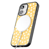 iPhone 16 Pro Max White on Yellow Dalmatian Polka Dot Spots Black Impact Phone Case