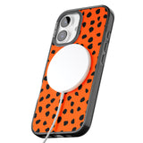 iPhone 16 Pro Max Black & Bright Red Dalmatian Polka Dot Spots Black Impact Phone Case