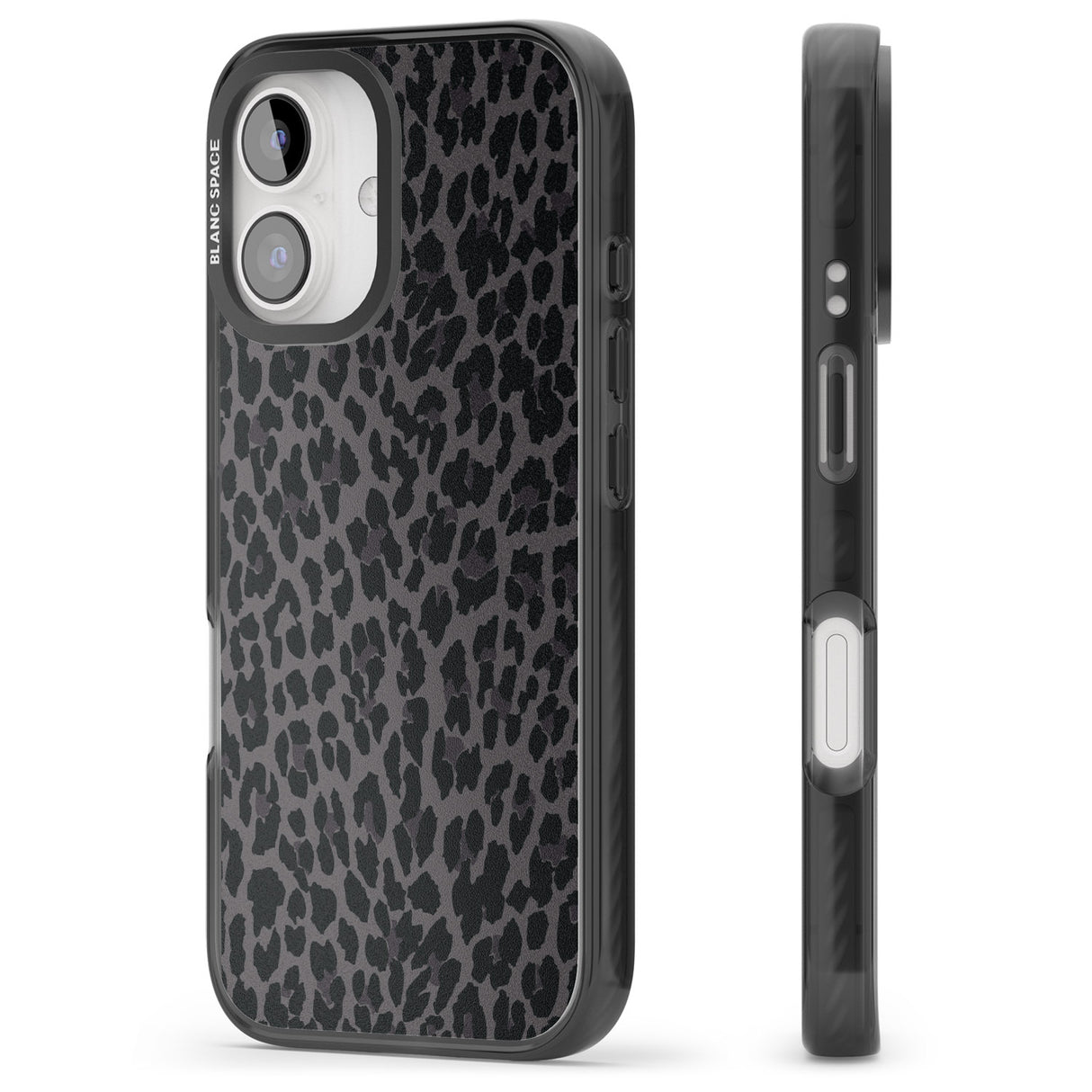 iPhone 16 Pro Max Dark Animal Print Pattern Small Leopard Black Impact Phone Case