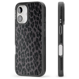 iPhone 16 Pro Max Dark Animal Print Pattern Large Leopard Black Impact Phone Case