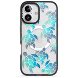 iPhone 16 Pro Max Aqua Space Turtles Black Impact Phone Case