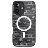 iPhone 16 Pro Max Dog Line Art - White Black Impact Phone Case