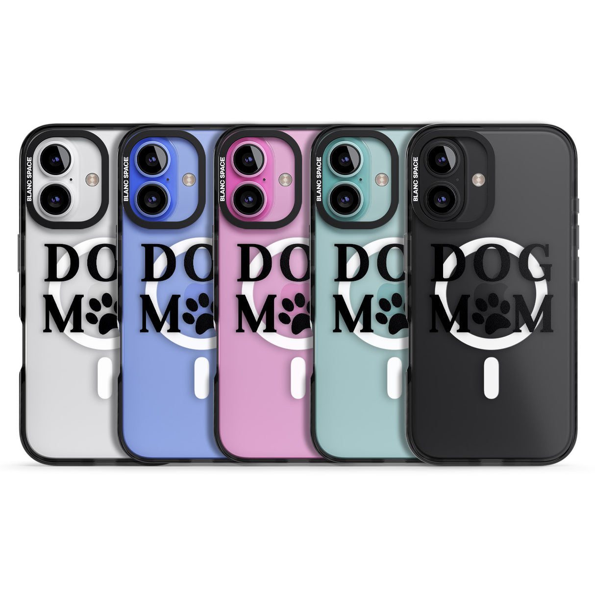 iPhone 16 Pro Max Dog Mom Paw Print Black Impact Phone Case