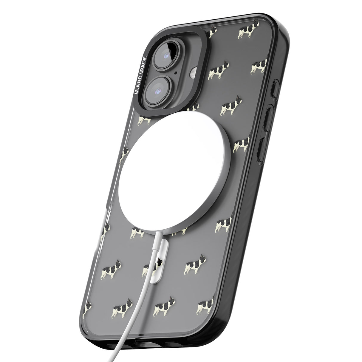iPhone 16 Pro Max French Bulldog Dog Pattern Clear Black Impact Phone Case