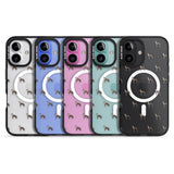 iPhone 16 Pro Max Whippet/Italian Greyhound Dog Pattern Clear Black Impact Phone Case