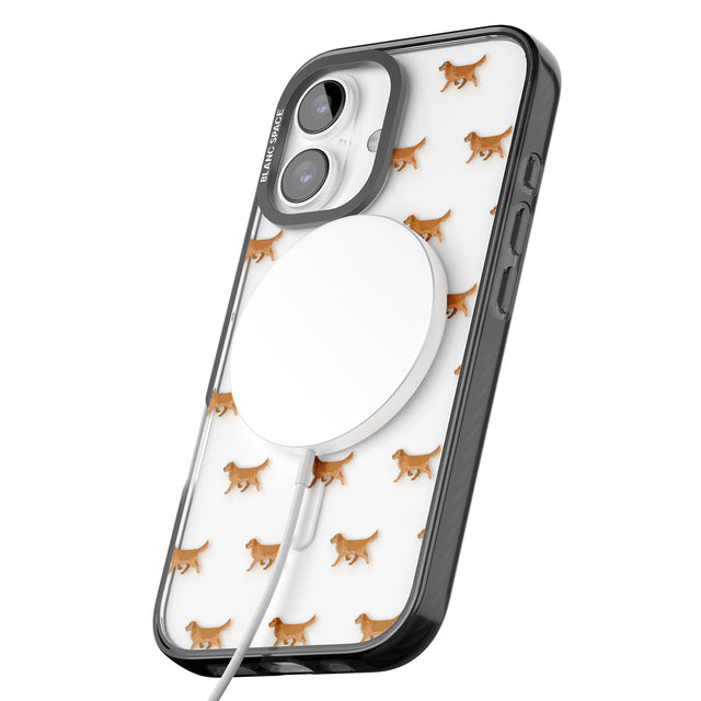 iPhone 16 Pro Max Golden Retriever Dog Pattern Clear Black Impact Phone Case