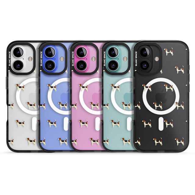 iPhone 16 Pro Max Beagle Dog Pattern Clear Black Impact Phone Case