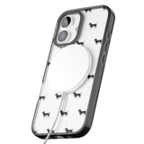 iPhone 16 Pro Max Dachshund Dog Pattern Clear Black Impact Phone Case