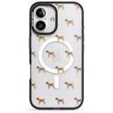 iPhone 16 Pro Max Border Terrier Dog Pattern Clear Black Impact Phone Case