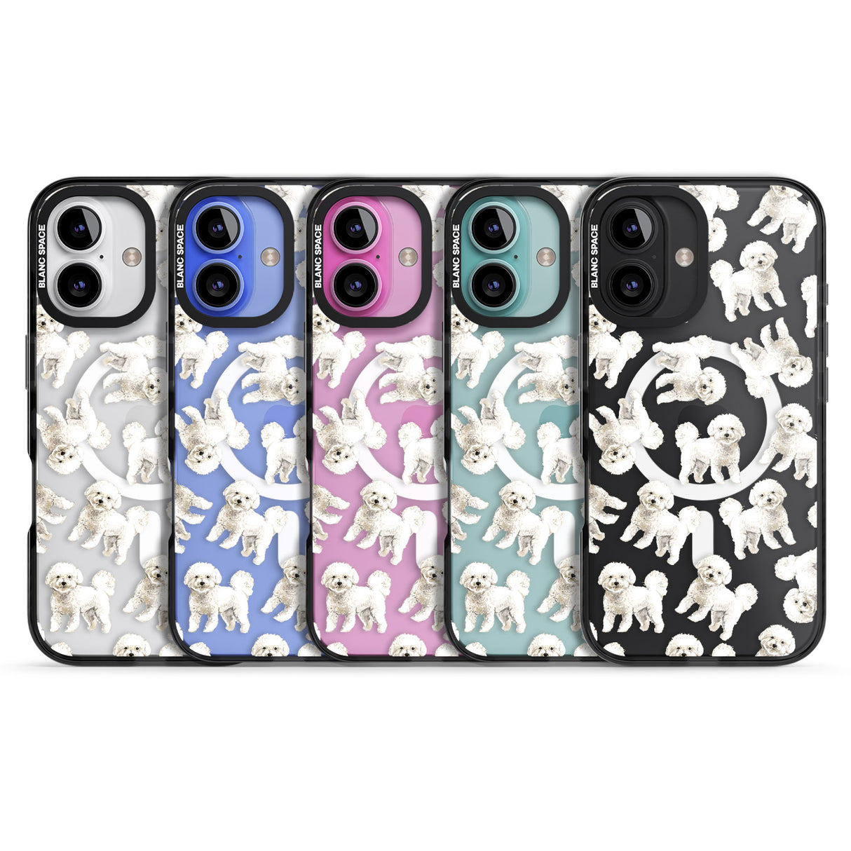 iPhone 16 Pro Max Bichon Frise Watercolour Dog Pattern Black Impact Phone Case