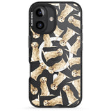 iPhone 16 Pro Max Golden Retriever Watercolour Dog Pattern Black Impact Phone Case