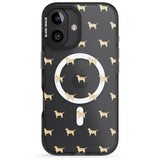 iPhone 16 Pro Max Tan Labrador Dog Pattern Clear Black Impact Phone Case