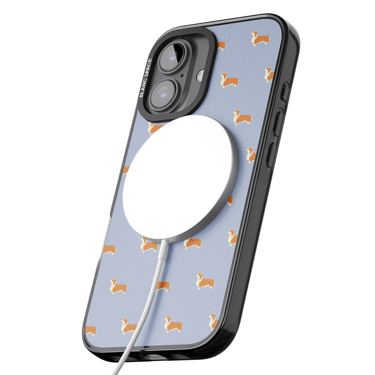 iPhone 16 Pro Max Pembroke Welsh Corgi Dog Pattern Black Impact Phone Case